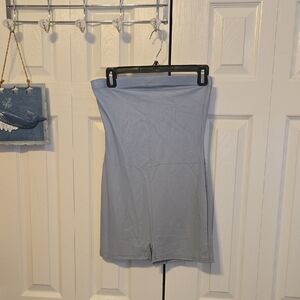 Fashion Nova Light Blue Strapless Romper